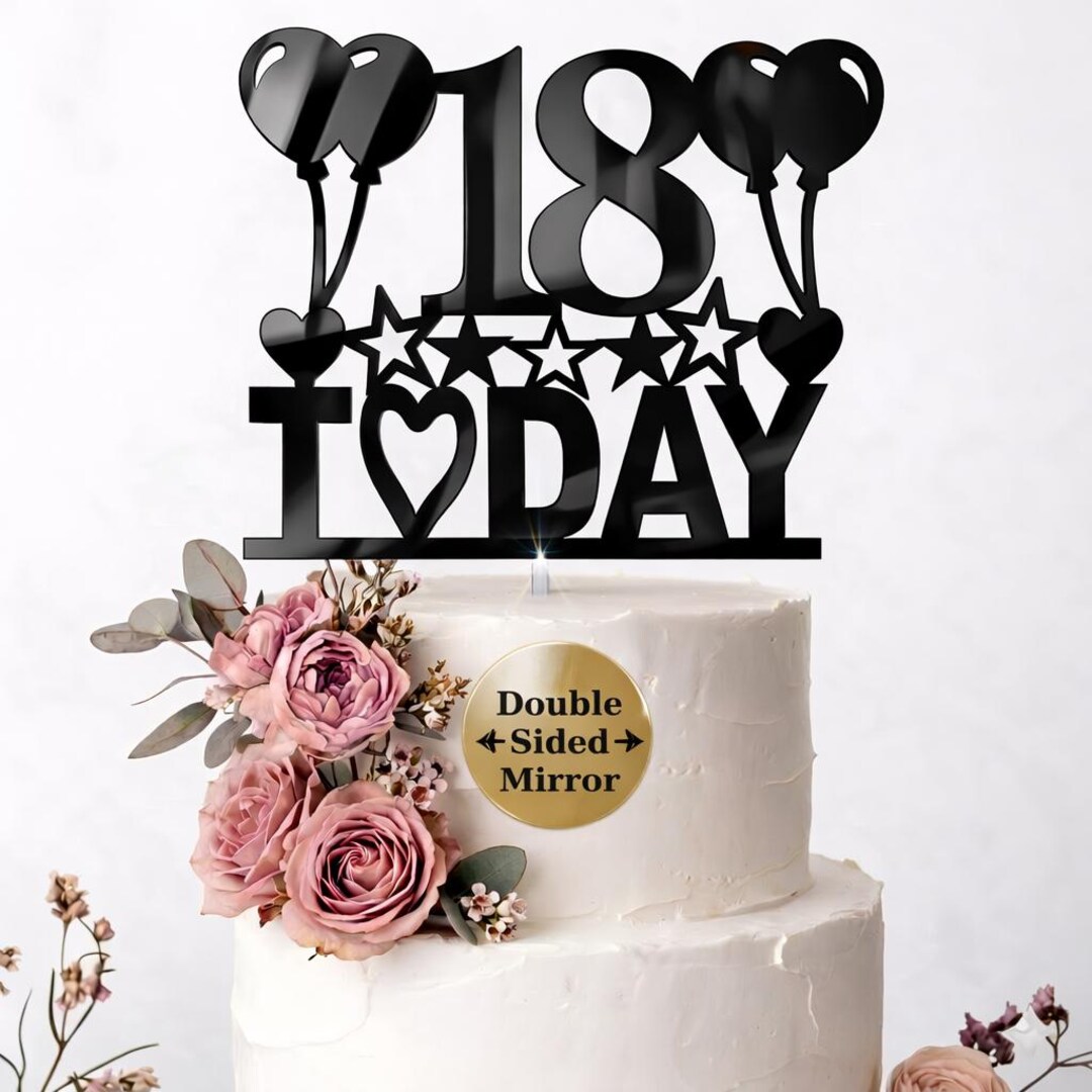 Personalised 18th Birthday Cake Topper | Custom Mirror Acrylic Party ...