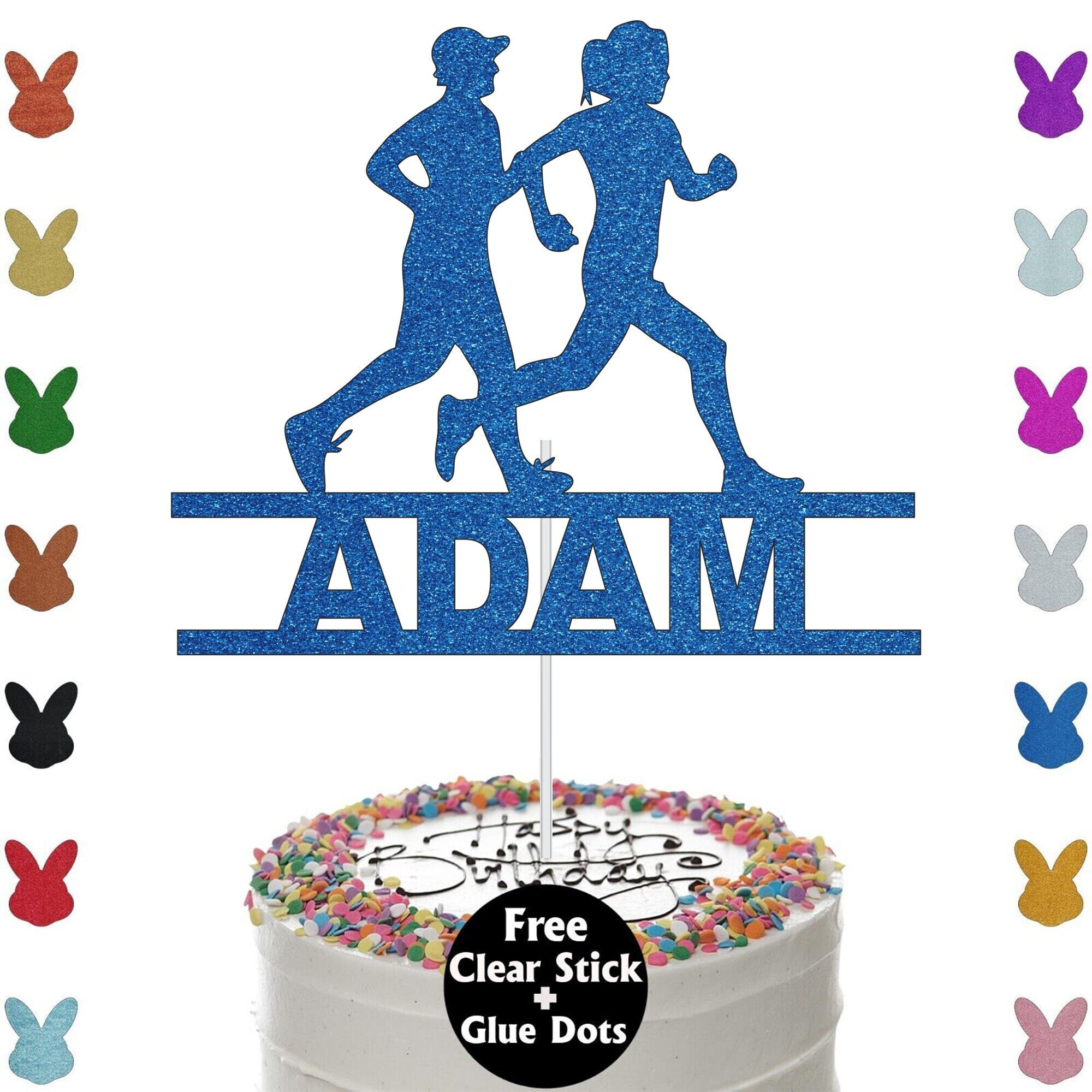 Lady Runner Happy Birthday Cake Topper, Glitter Jogger Topper, Runner  Custom Name Cake Topper, Cross Country Topper, Half Marathon. -  Israel