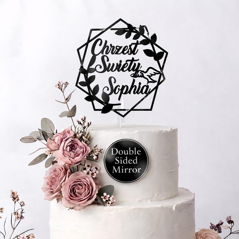 Chrzest Swiety Christening Cake Topper Customised With Any Name Etsy UK — free download