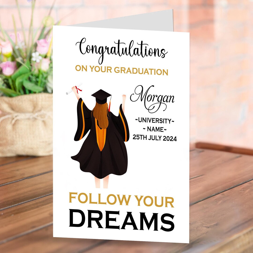Personalised Graduation Card, Congratulations Graduate, Custom Name ...