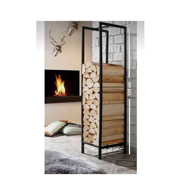 Decorative Fireplace Rack, Firewood Holder, Fireplace Rack Firewood Storage For Indoor Or Outdoor, Vertical Firewood Rack