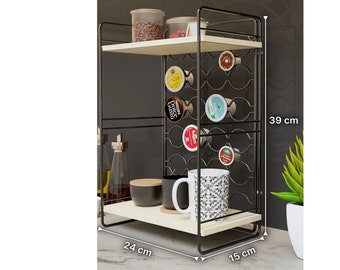 Küchen Organizer | Küchenregal | Tee-/Kaffeeständer | Hause Geschenk | Kaffeeständer | Kaffee Organizer Küchenständer | Dekorativer Organizer