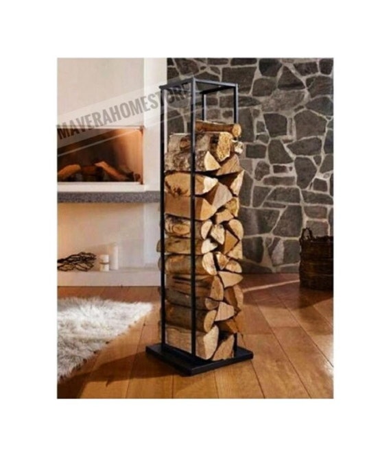 Support décoratif en bois pour cheminée, Support pour bois de