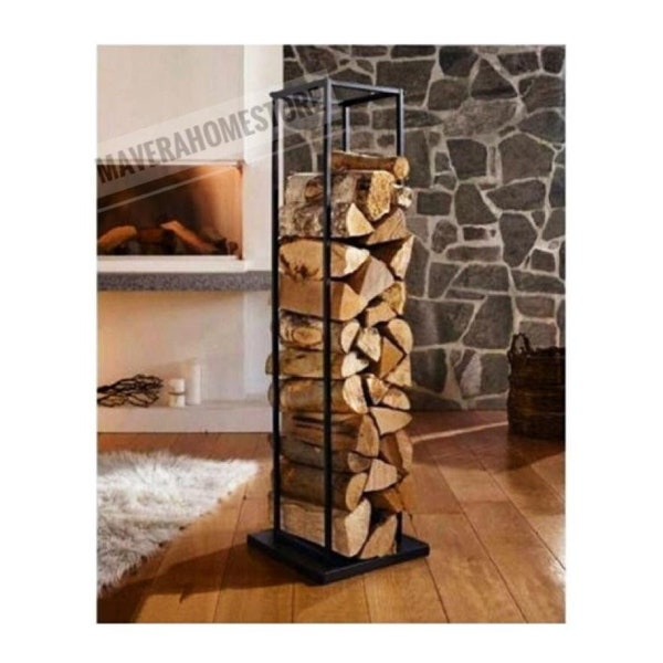 Decorative Fireplace Wood Rack, Firewood Holder, Fireplace Wood Rack Firewood Storage For Indoor Or Outdoor, Vertical Firewood Rack