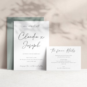 Wedding Invitation + Details Card Template