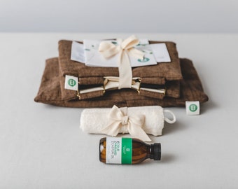 Organic Castor Oil Pack - Starter Kit (Reusable and Washable) with Heat Pack, 100ml Oil and Wipe Away Flannel Accessory