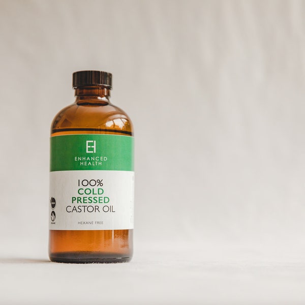 Organic Castor Oil - Hexane Free, Cold Pressed in an Amber Glass Bottle