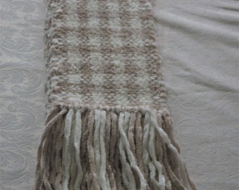 Handwoven chenille scarf