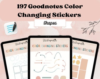 Goodnotes Color Changing Digital Stickers, Goodnotes Stickers, Shape Stickers, Digital Planner Stickers,