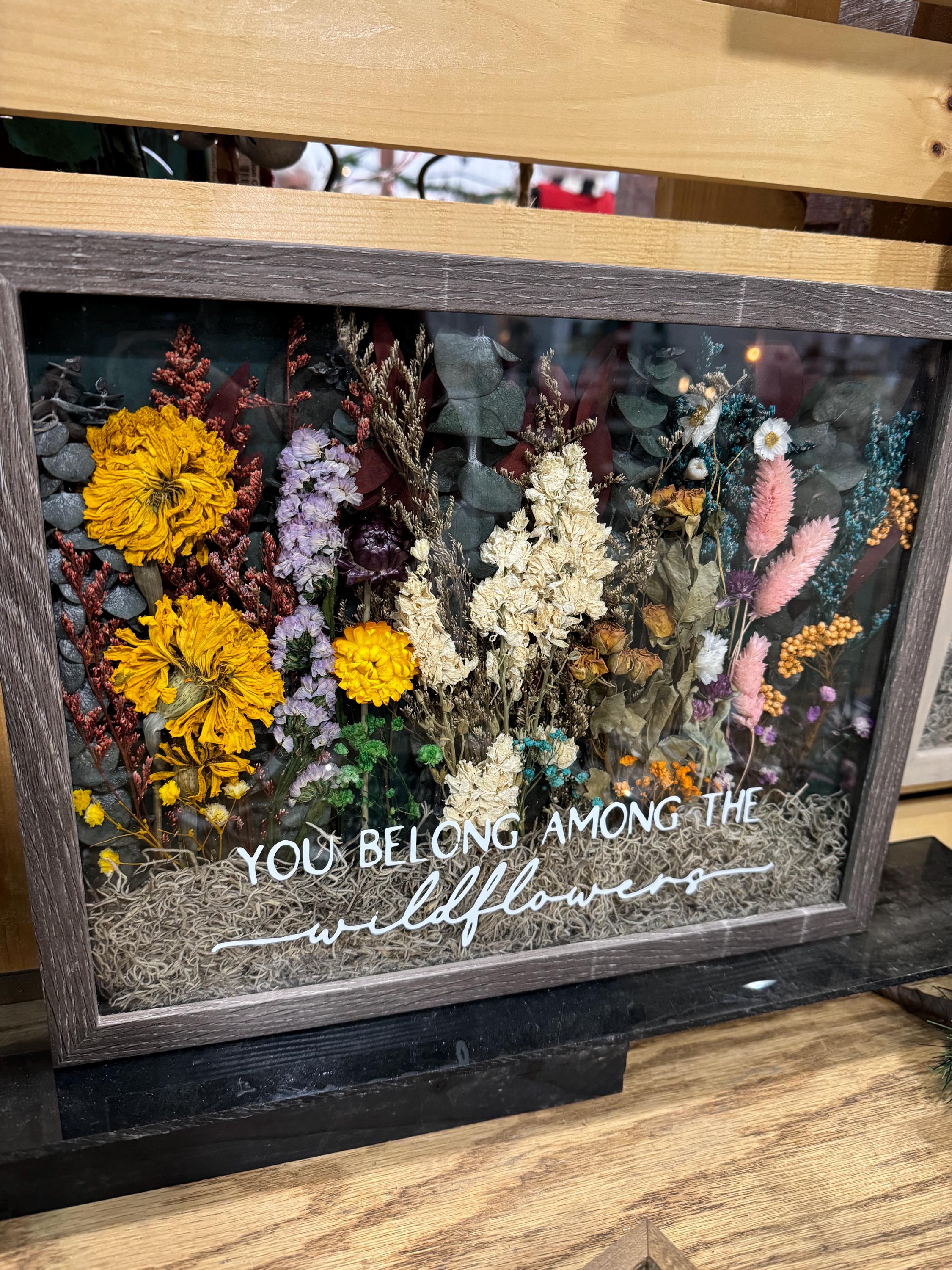 11x14 グレーのワイルドフラワー シャドーボックス - Etsy 日本