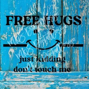 Gratis knuffels Just Kidding Don't Touch Me Digitale download SVG-PNG