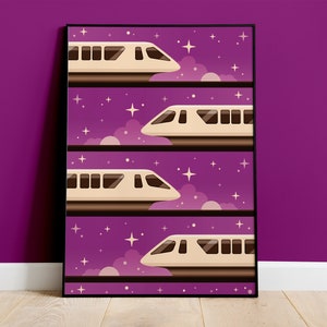 Magische Monorails Retro Art Print | Disney World inspirierte Kunst