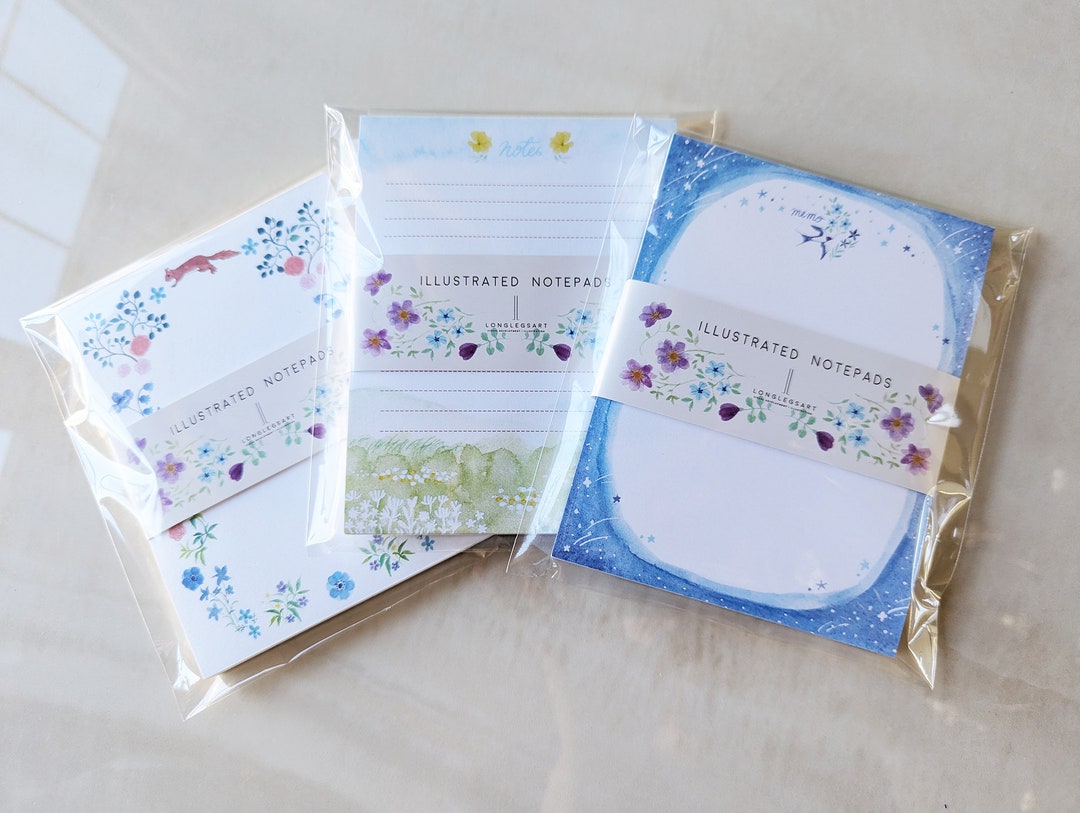 Watercolor Illustrated Notepad | to Do List | Memo Pad | Made in USA - Etsy