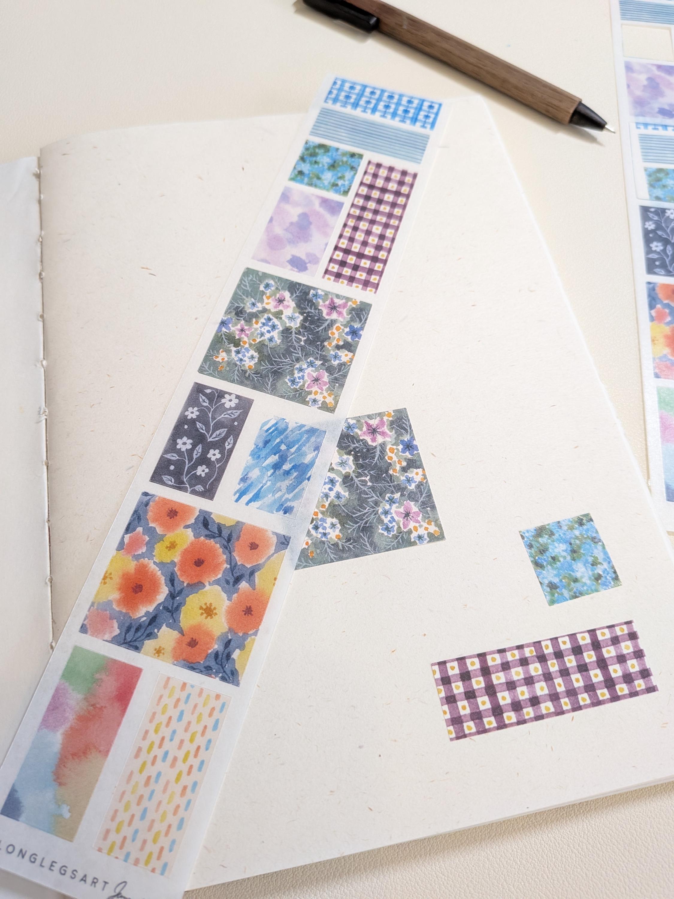 Washi Sticker Sheets: Flower Patterns Journal Planner Stickers - Etsy