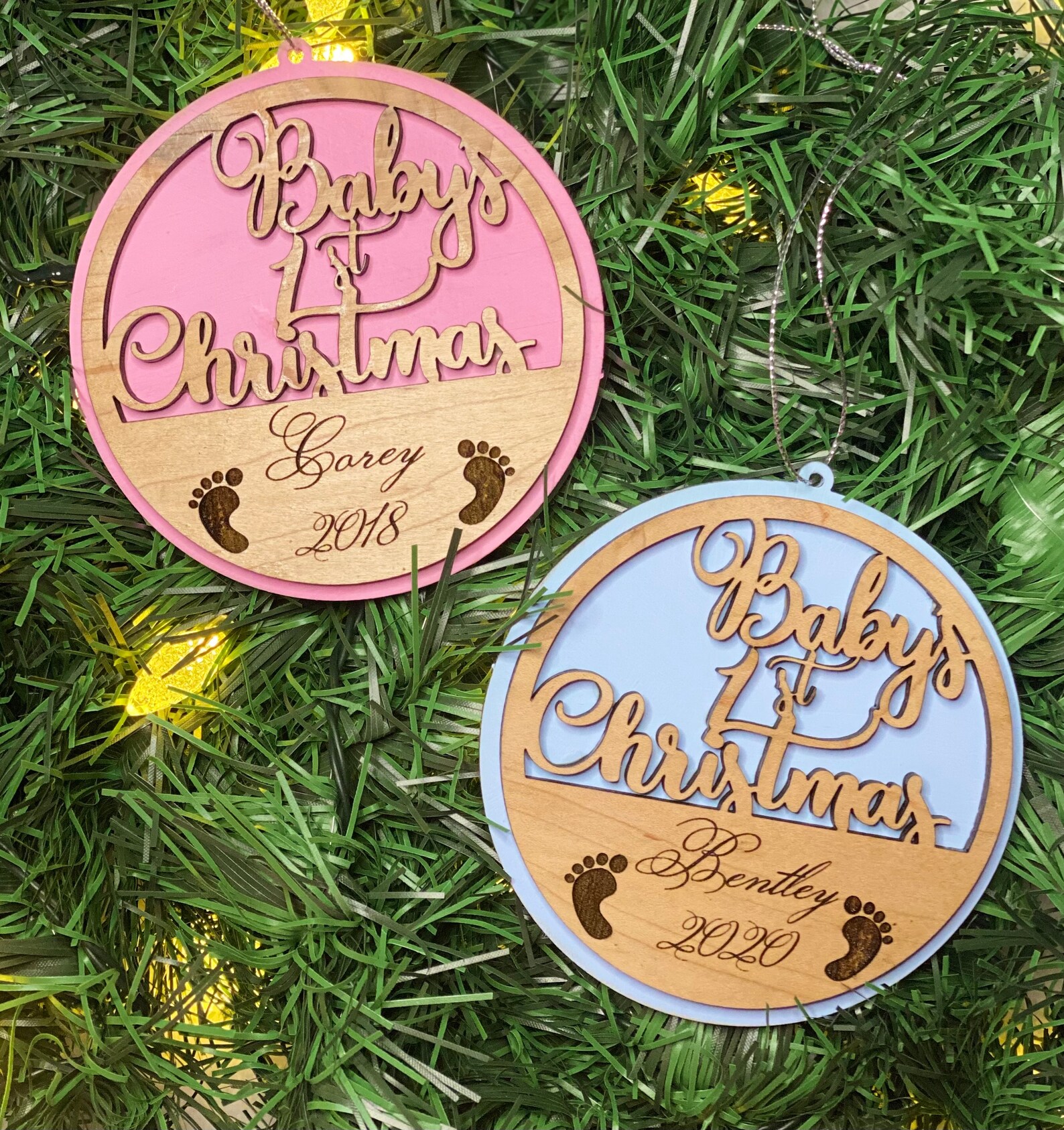 Baby's First Christmas Ornament Digital Laser Design Etsy UK