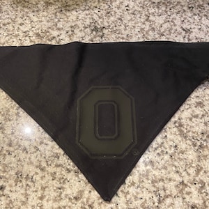 The Ohio State University Dog Bandana - Officially licensed - Blackout Block &#39;O&#39; - Over the Collar Bandana - Tie-on Bandana