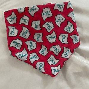 Ohio Bandana - State of Ohio - Over the Collar Bandana - Tie-on Bandana