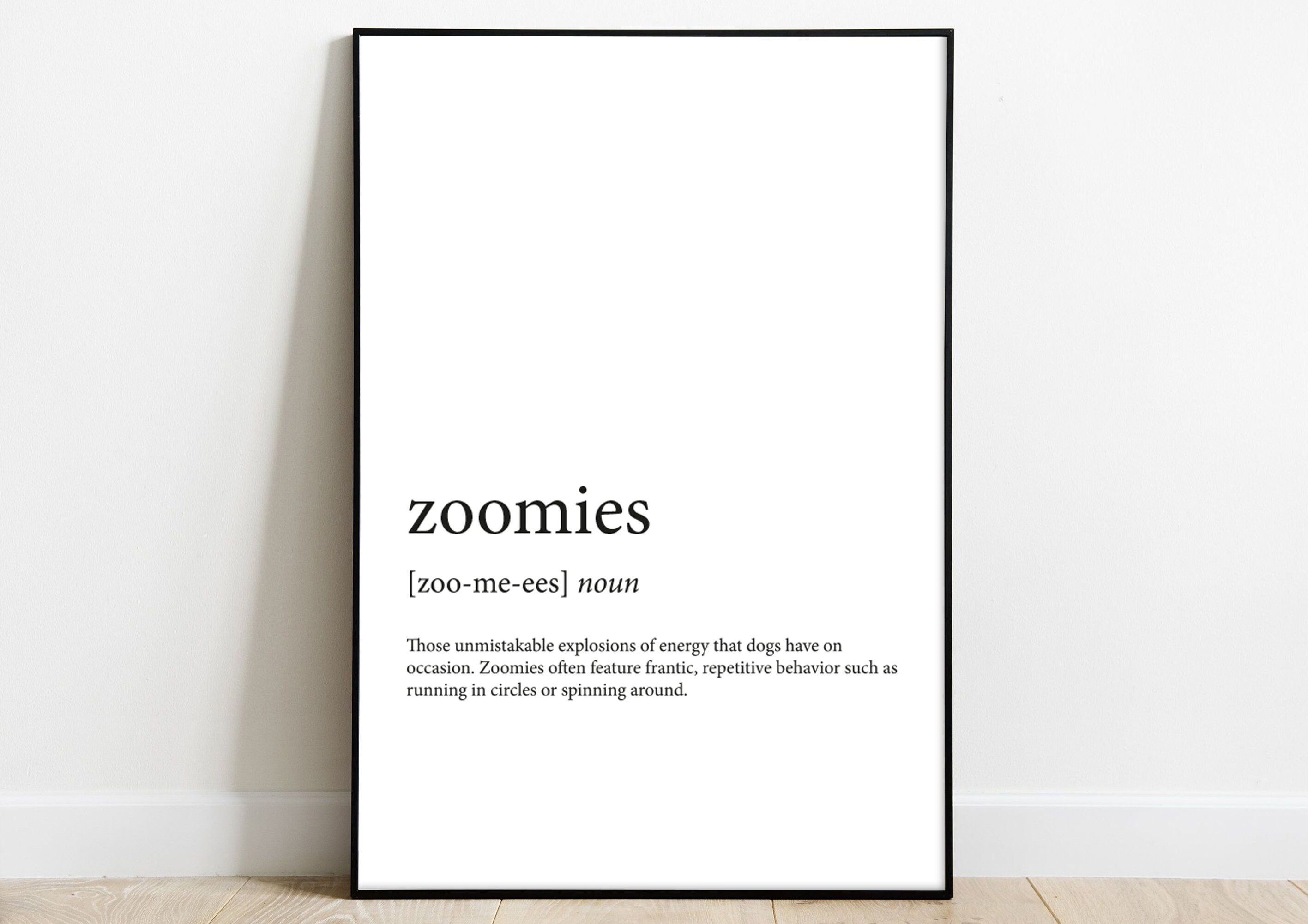 Zoomies Definition Print Poster Quote A4/A5 Etsy