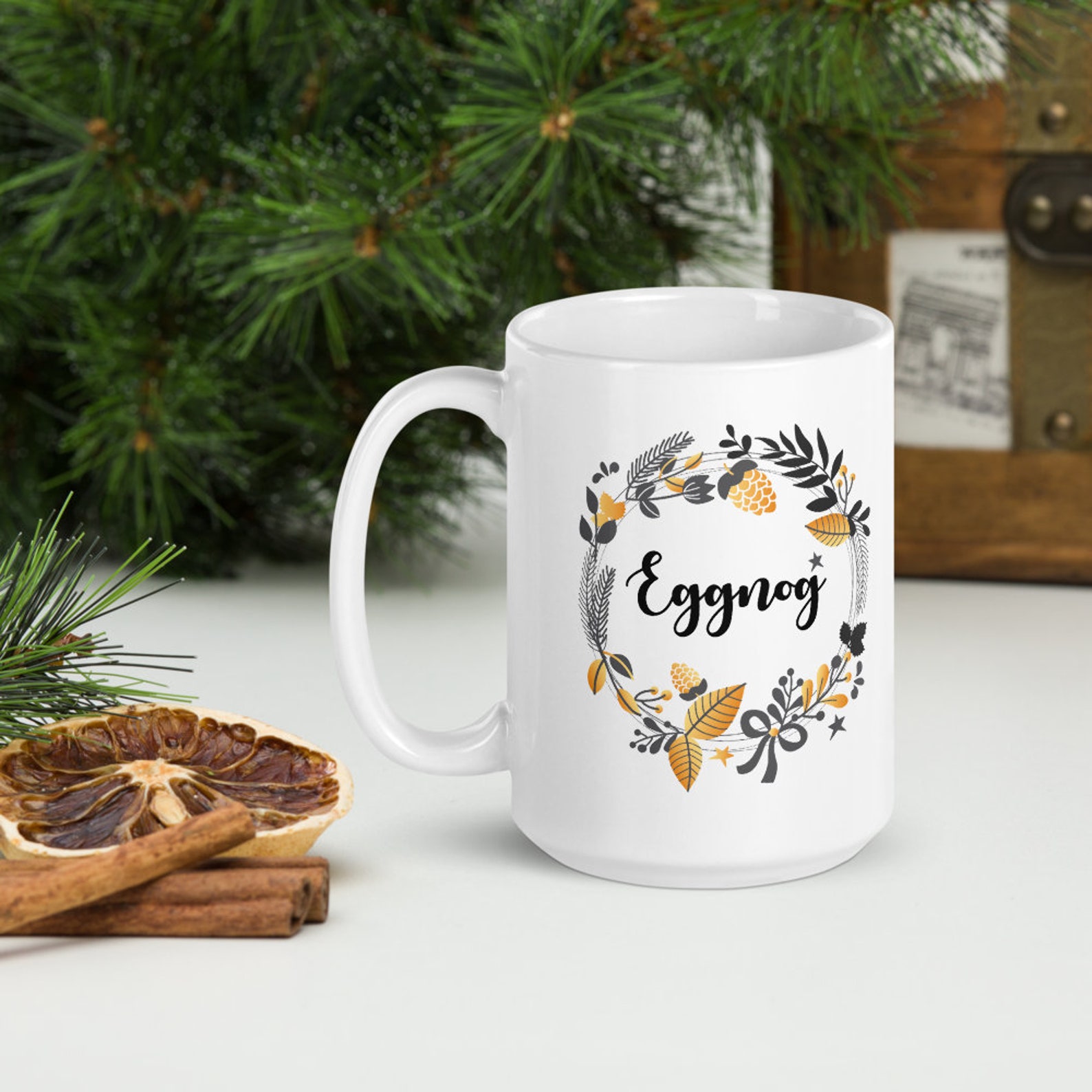 Eggnog Mug Christmas Graphic Mug Eggnog With Booze Mug Etsy Canada