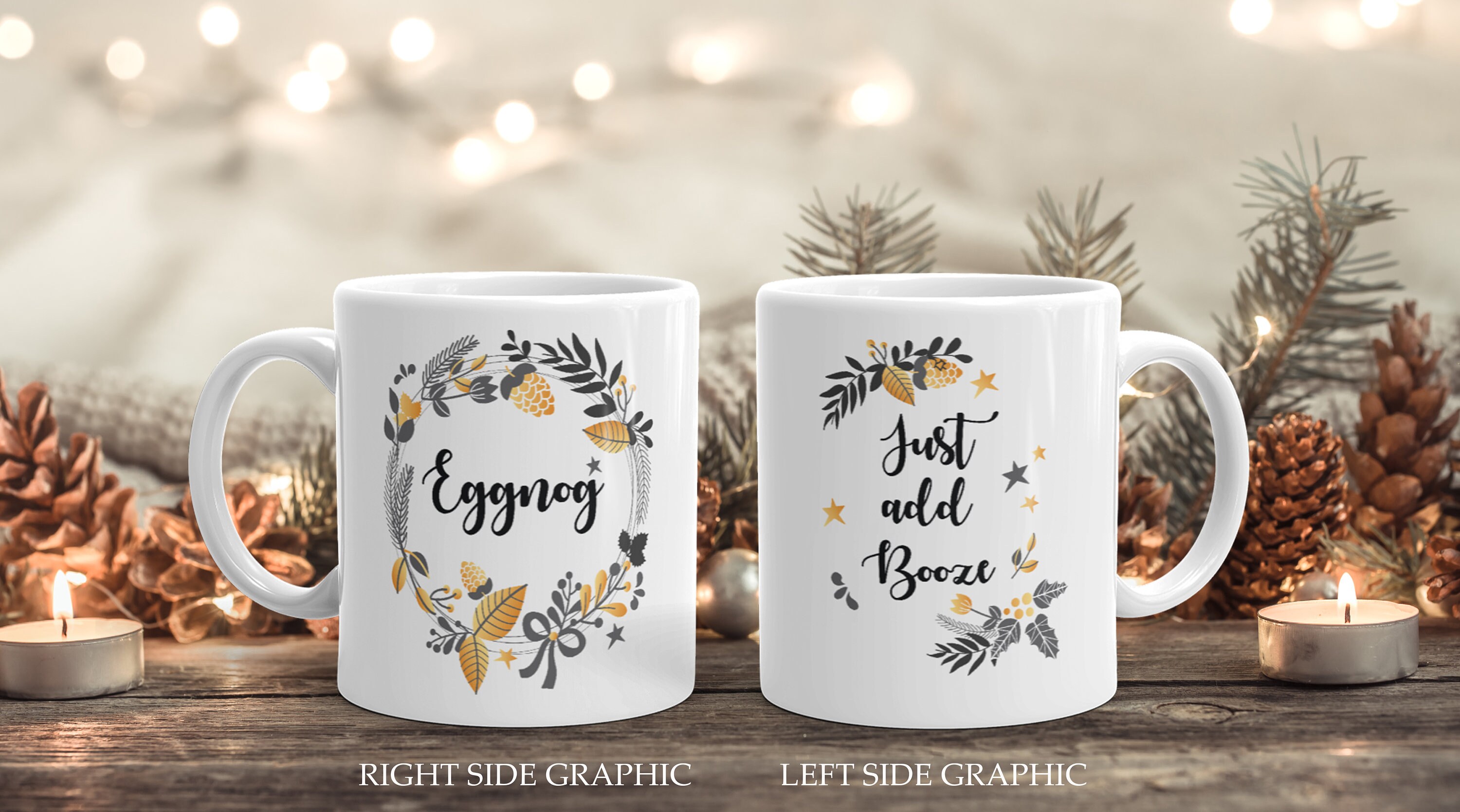 Eggnog Mug Christmas Graphic Mug Eggnog With Booze Mug Etsy Canada