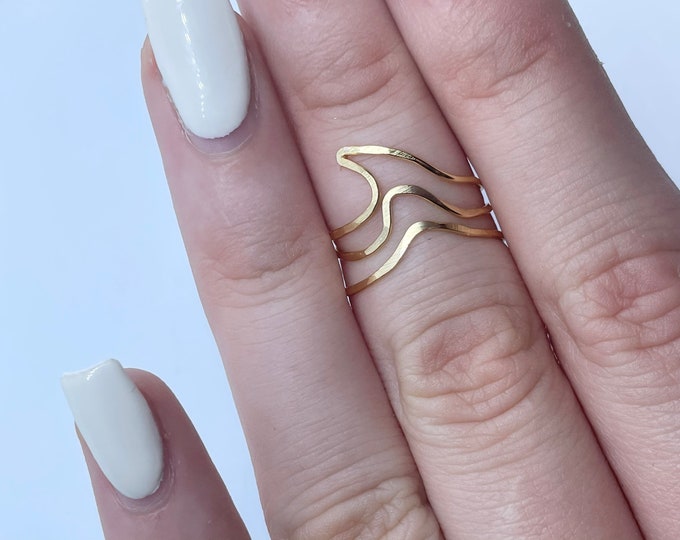 Wave rings beachy rings wave phase rings boho rings zen rings girly rings wire wrapped rings