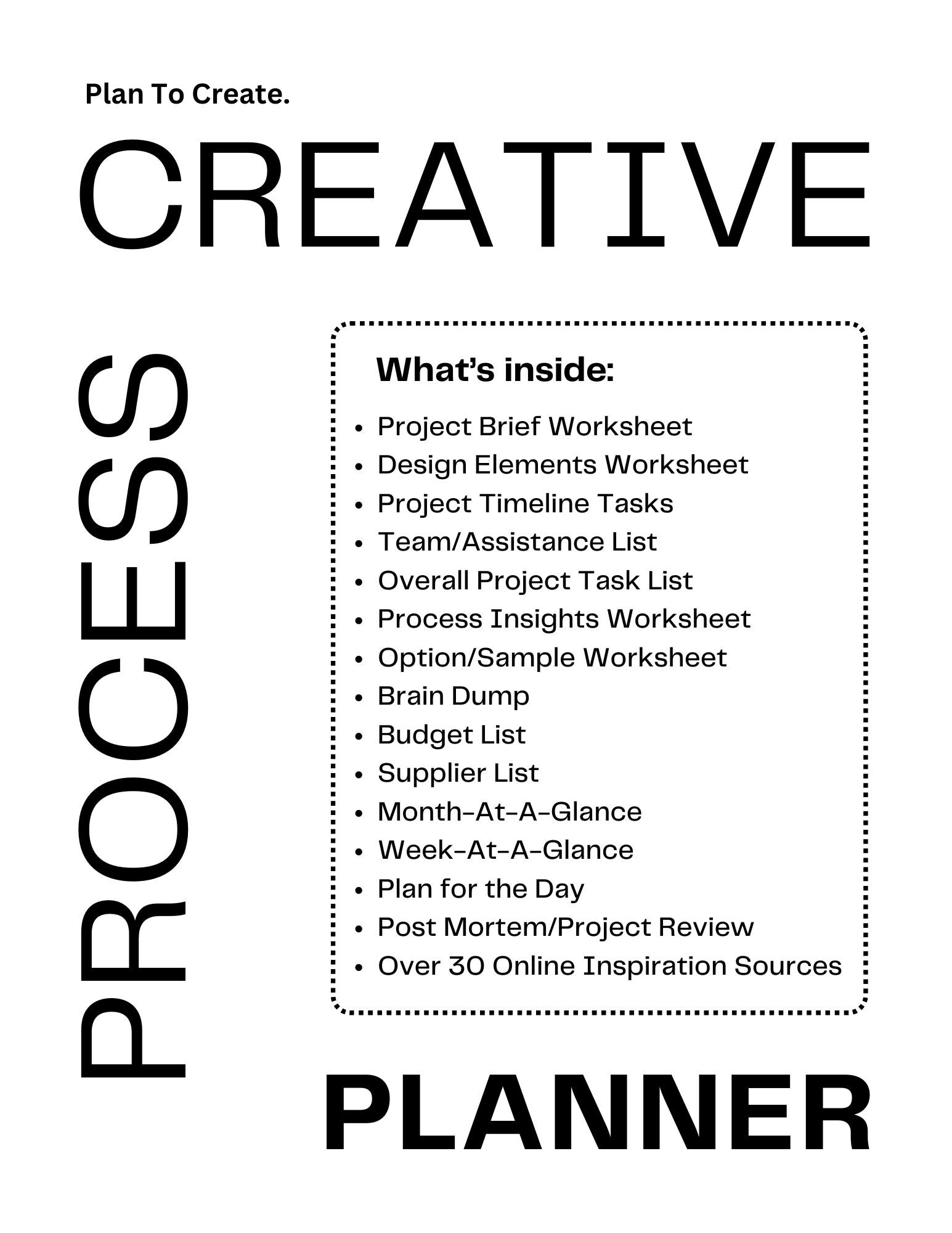 The Creative Process Printable Project Planner - 22 Pages, PDF Format ...