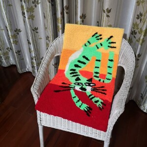 Original handmade cat tiger carpet handmade