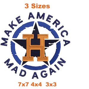 Make America Mad Wieder, Stickdatei Design für Mütze, Hoodie, DST, PES, JEF, 3x3, 4,4, 7x7, 7 Formate, 3 Größen