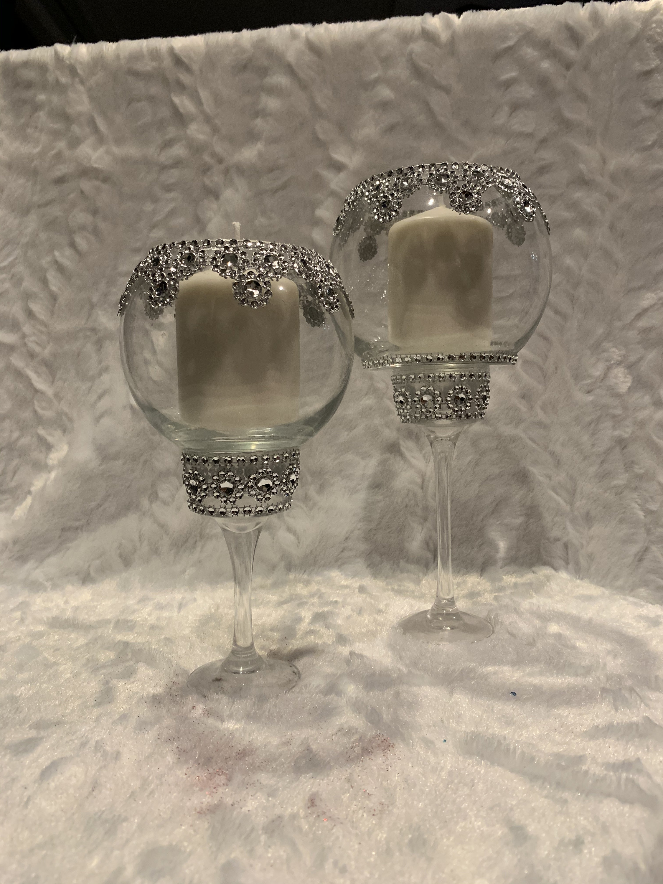 Glam Candle Holders / Glass Candle Holder / Luxury Decor / Etsy
