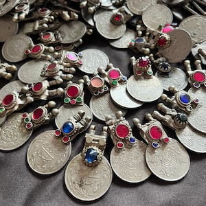 Gorgeous Vintage Kuchi Tribal Coins  Jeweled COINS Tribal Belly Dance ATS- MIXED from Pakistan and Afghanistan