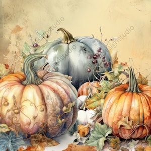 Papier de riz numérique automne imprimable, citrouilles png, papier de découpage, automne imprimable, fichier png, imprimable, impressions pays