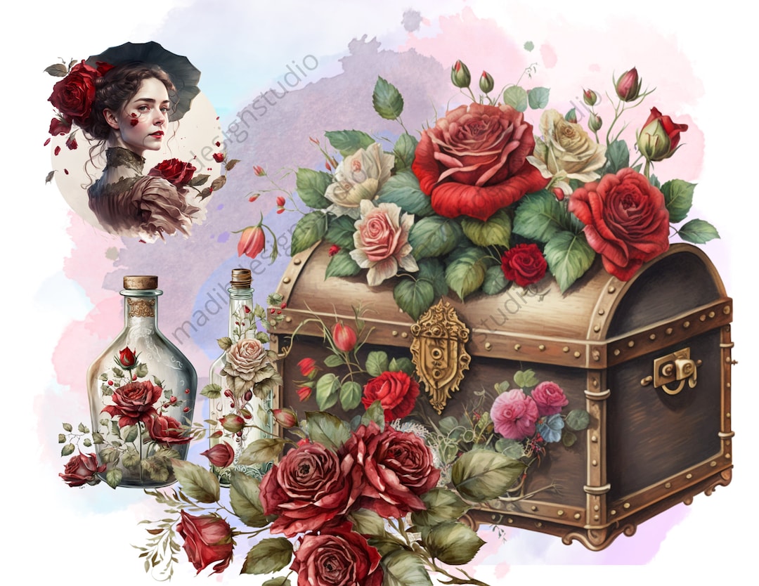 Victorian Decoupage Printable, Victorian Png File, Victorian Clipart