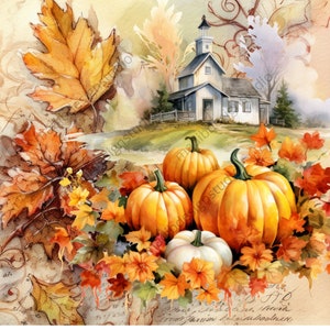 papel de arroz de otoño para imprimir, calabazas de otoño png, papel para decoupage, otoño para imprimir, archivo png de otoño, otoño para imprimir, impresiones de campo
