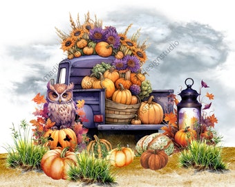 Fall Digital Rice Paper Printable, Pumpkins Png, Decoupage Paper ...