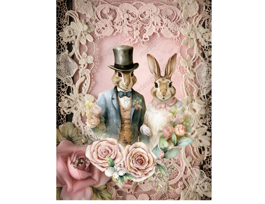 Easter Digital Download, Rice Paper, Easter Bunny, Instant Download ...