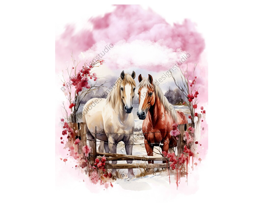 Horses Instant Download, Valentine Decoupage, Digital Download ...