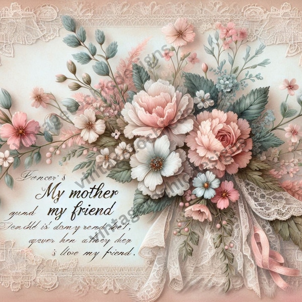 mothers day digital download,  gift for mom, mothers day verse, png digital design, pillow png, wall art, decoupage mothers day,