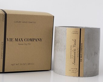 Sandalwood & Vanilla -Cement Candle / scented candle