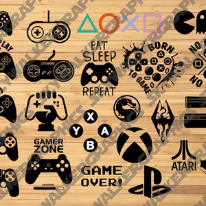 Ensemble de 24 modèles de jeux vidéo SVG | Fichier vectoriel SVG PNG