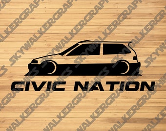 Civic Nation SVG Pack 3 Designs | SVG PNG Vector File