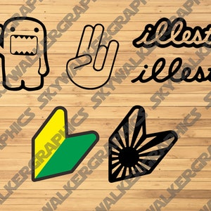 Pacote de logotipo JDM 6 designs | Arquivo de vetor SVG PNG