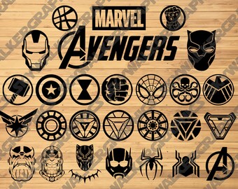 Marvel Avengers SVG Pack 27 Designs | SVG PNG Vector File