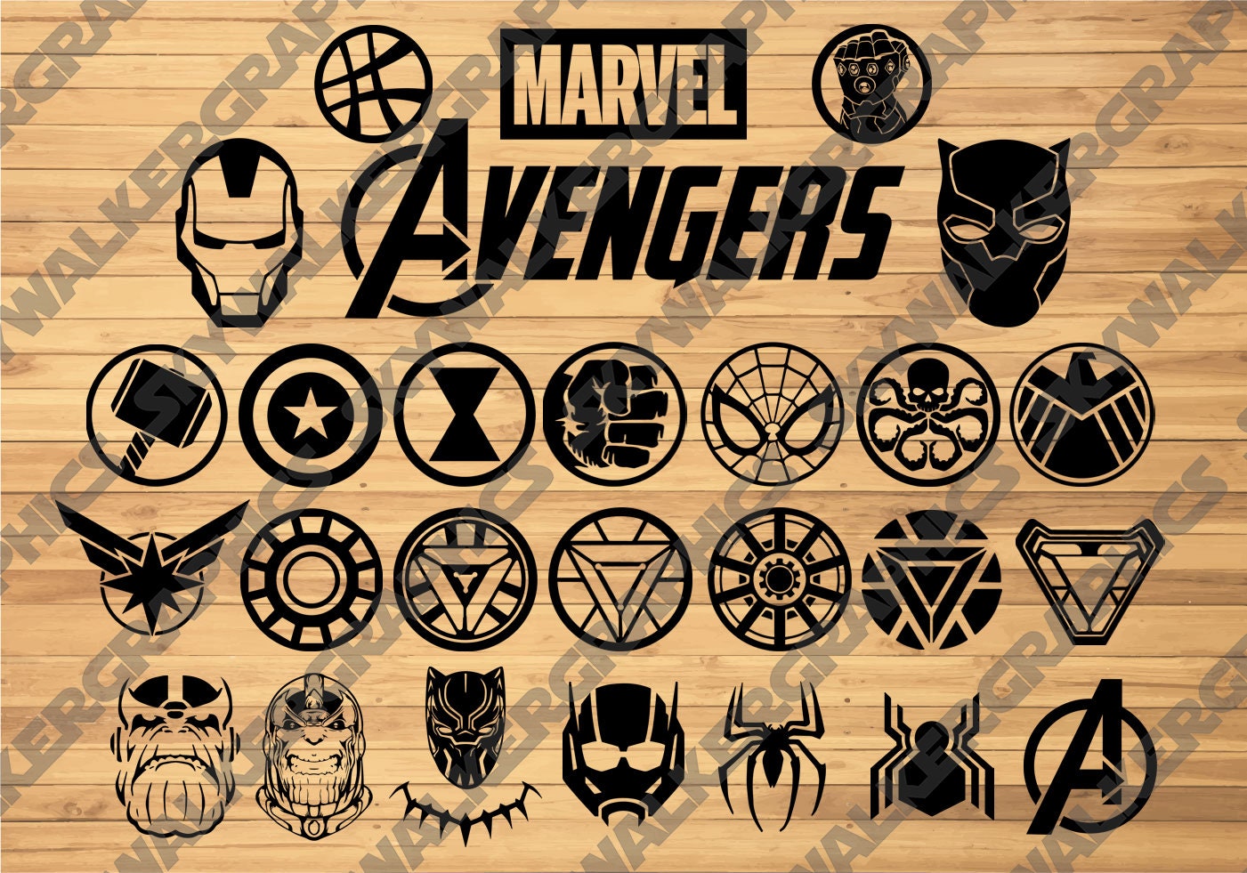 Marvel Avengers SVG Pack 27 Designs SVG PNG Vector File | Etsy