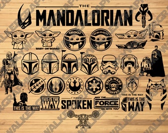 The Mandalorian Baby Yoda SVG Pack 31 Designs | SVG PNG Vector File