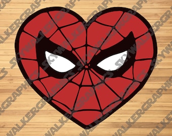 Spider-Man Heart Valentine's Day Layered SVG PNG Vector File