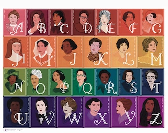 Women Composers Alphabet Poster (Rainbow)