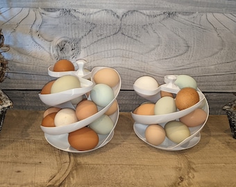 Farmhouse Spiral Dispenser / Display / Holder For Chicken Eggs or K-cups Egg Skelter
