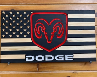 Dodge engraved American flag