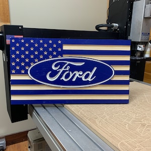 Engraved Ford American flag