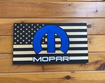 Mopar engraved American flag